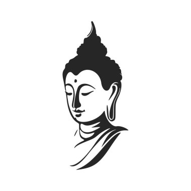 Black and white elegant logo with the image of Buddha.