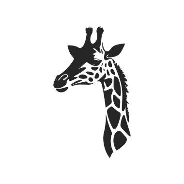 Black and white stylish giraffe logo.