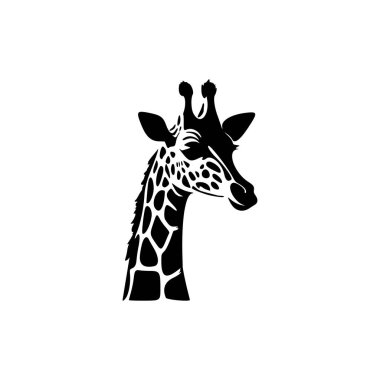 Black and white stylish logo with giraffe.