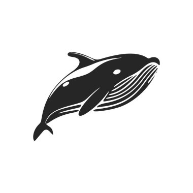 Enhance your business image with our black and white, elegant whale logo.