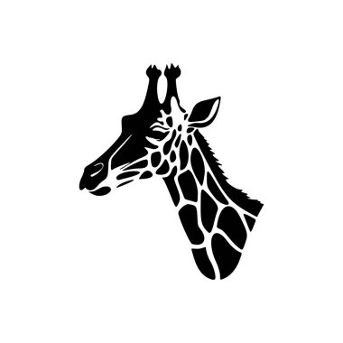 Black-white modern logo with giraffe.