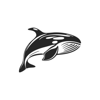 Enhance your business image with our black and white, stylish whale logo.