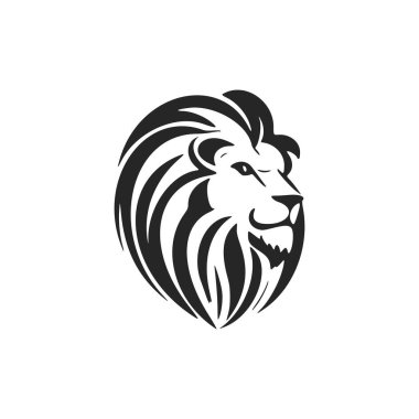Make a bold statement with our striking black and white modern lion head logo.
