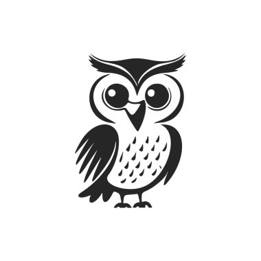 Cute black and white owl logo.