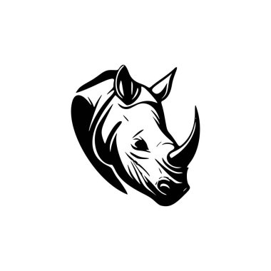 Make a bold statement with our striking, black and white, elegant rhino head logo.