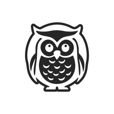 Cute black and white owl logo.
