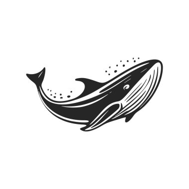 Enhance your business image with our black and white, minimalist whale logo.