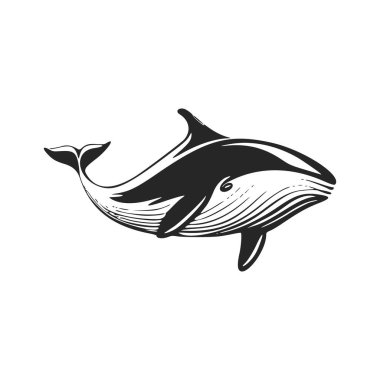 Make a bold statement with our striking, black and white, minimalistic whale logo.