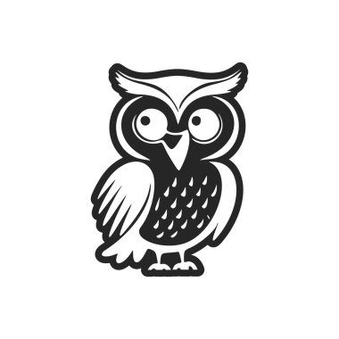 Cute black and white owl logo.