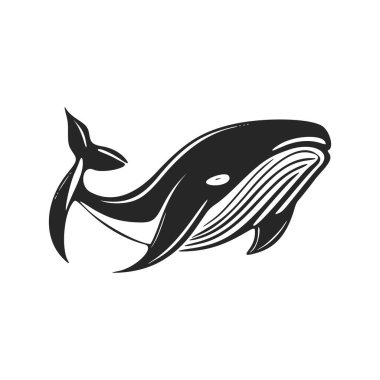 Make a bold statement with our striking, black and white, elegant whale logo.