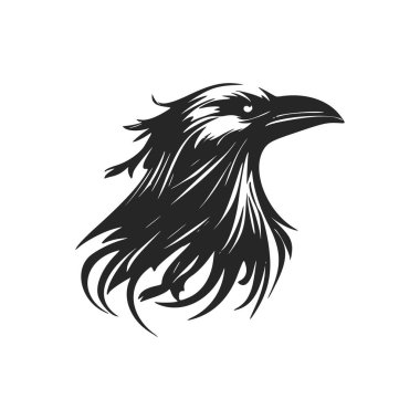 Give an elegant and classy look to your brand with a black and white crow logo