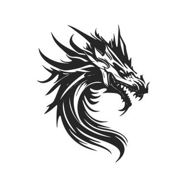 Enhance your business image with our black and white, elegant dragon logo.