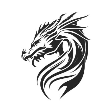 Enhance your business image with our black and white, modern dragon logo.