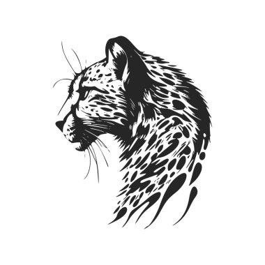 Make a bold statement with our striking, black and white, minimalistic spotted gypard logo.