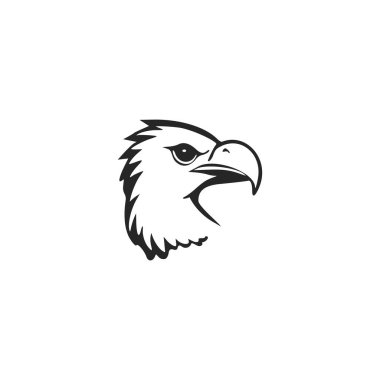 Black and white Simple logo with a charming and cute eagle.