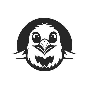 Black and white Lightweight logo with a charming and cute eagle.
