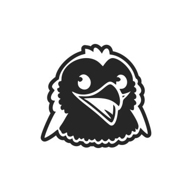 Black and white Simple logo with a lovely and cute eagle.