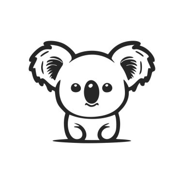 Black and white Light logo with Sweet and cute koala.