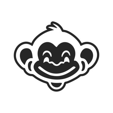 Black and white light logo with an adorable and cute monkey.