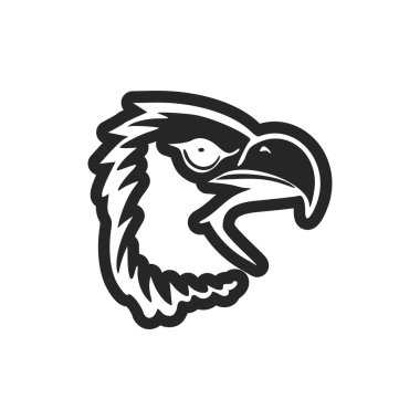 Black and white minimalistic logo with an adorable eagle
