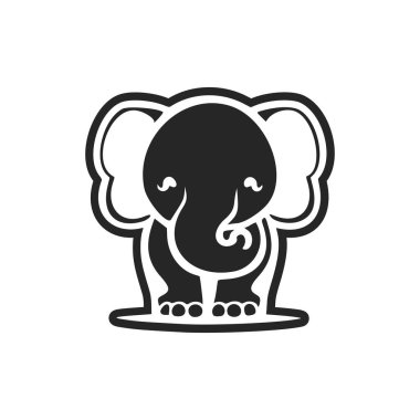 Black and white basic logo with Attractive cheerful bear.