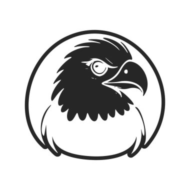 Black and white simple logo with a charming eagle
