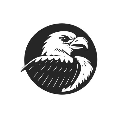 Black and white basic logo with a beautiful eagle