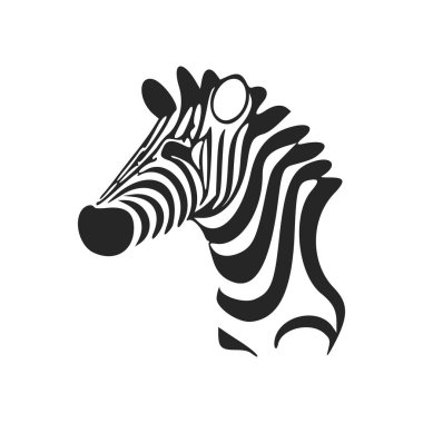 Black and white simple logo with charming zebra