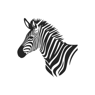 Black and white simple logo with sweet zebra