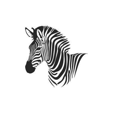 Black and white simple logo with attractive zebra