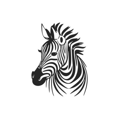 Black and white uncomplicated logo with aesthetic zebra
