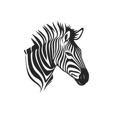 Black and white basic logo with adorable zebra