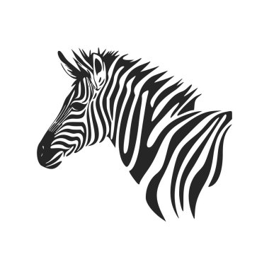Black and white basic logo with charming zebra