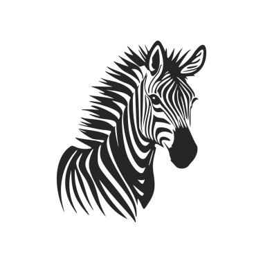 Black and white simple logo with lovely zebra