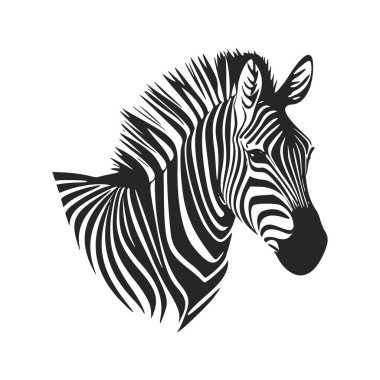 Black and white uncomplicated logo with nice zebra