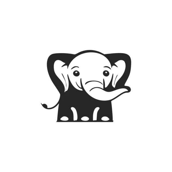 Black White Basic Logo Aesthetic Jolly Bear — Image vectorielle