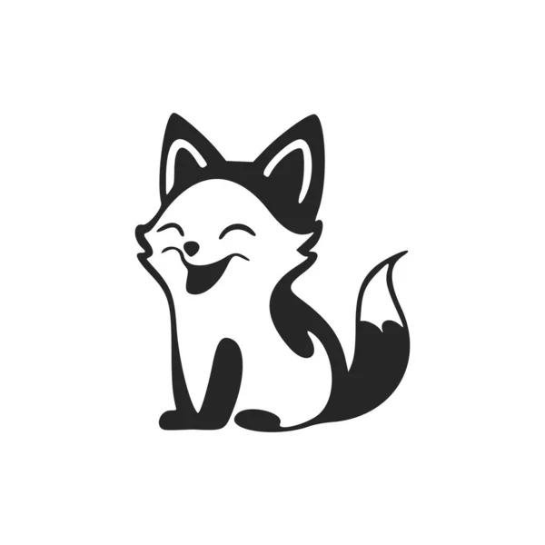 Black White Light Logo Cute Cheerful Pony — Image vectorielle