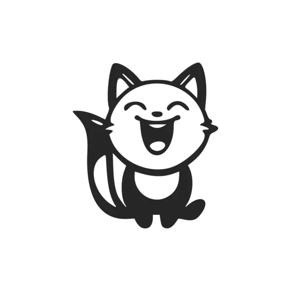 Black White Simple Logo Attractive Cheerful Pony — Vector de stock
