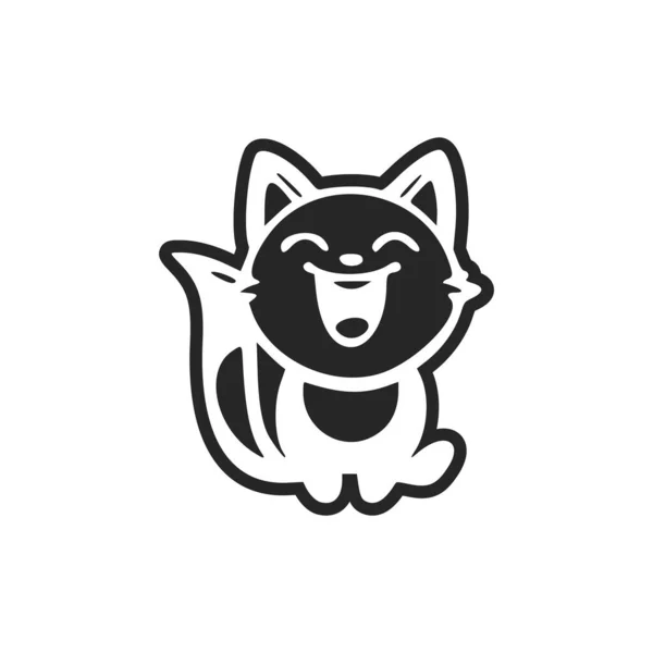 Чорно Білий Базовий Логотип Милим Смішним Поні — стоковий вектор