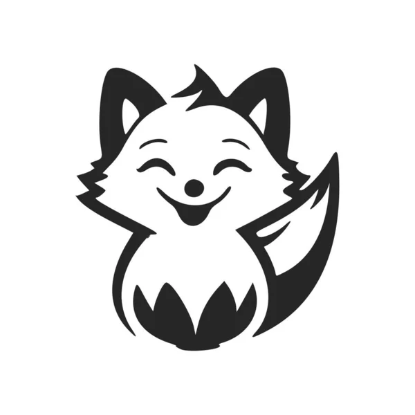 Чорно Білий Простий Логотип Приємним Веселим Поні — стоковий вектор