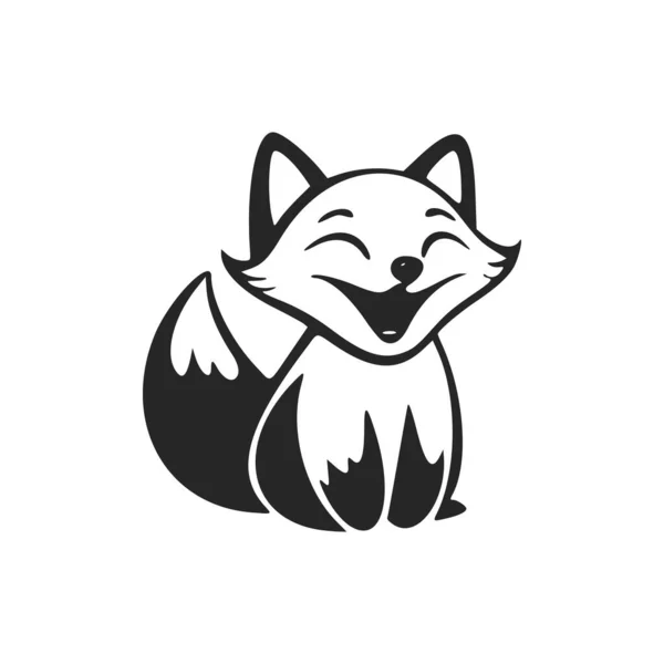 Black White Simple Logo Adorable Cheerful Pony —  Vetores de Stock