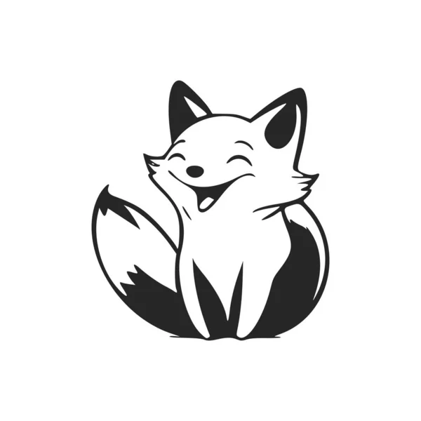 Чорно Білий Світловий Логотип Солодким Веселим Поні — стоковий вектор
