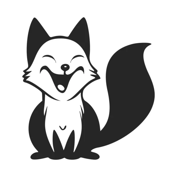 Musta Valkoinen Yksinkertainen Logo Ihana Iloinen Poni — vektorikuva