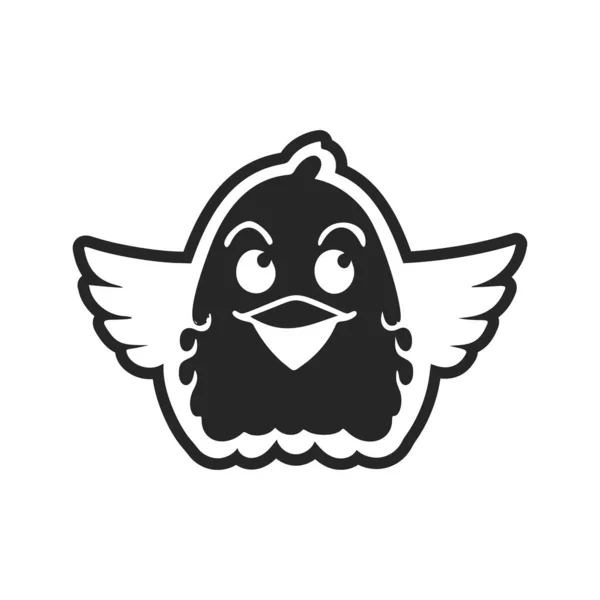 Black White Simple Logo Nice Cute Eagle — Vettoriale Stock