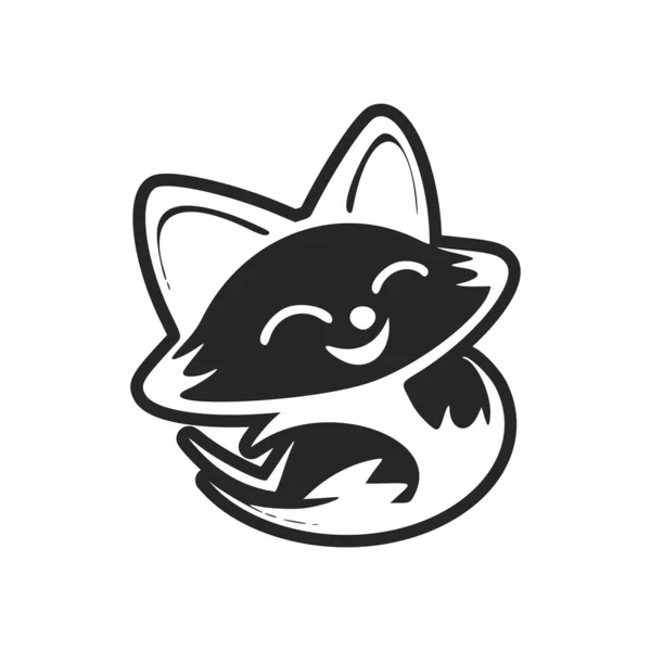 Чорно Білий Основний Логотип Lovely Jolly Поні — стоковий вектор