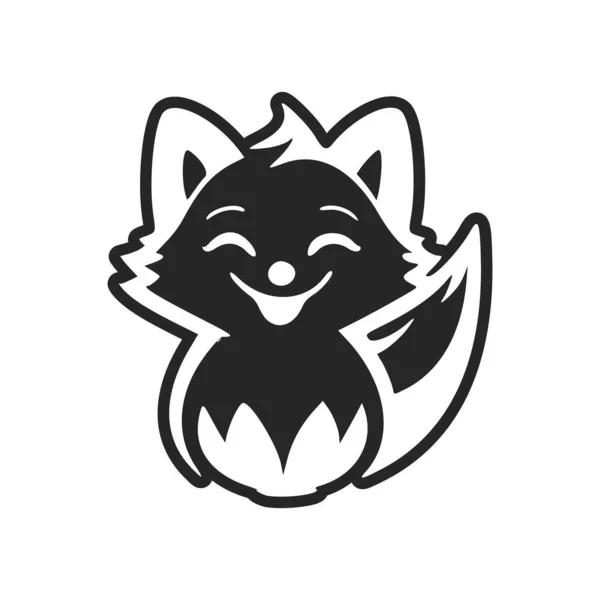 Чорно Білий Базовий Логотип Привабливим Веселим Поні — стоковий вектор