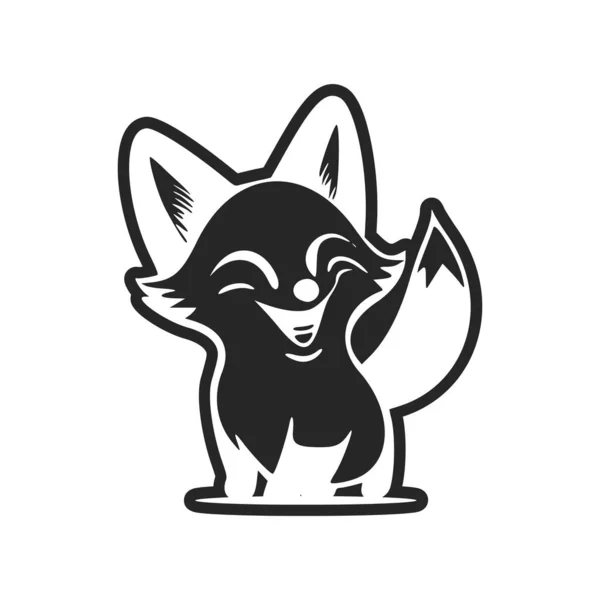 Чорно Білий Базовий Логотип Чарівним Веселим Поні — стоковий вектор