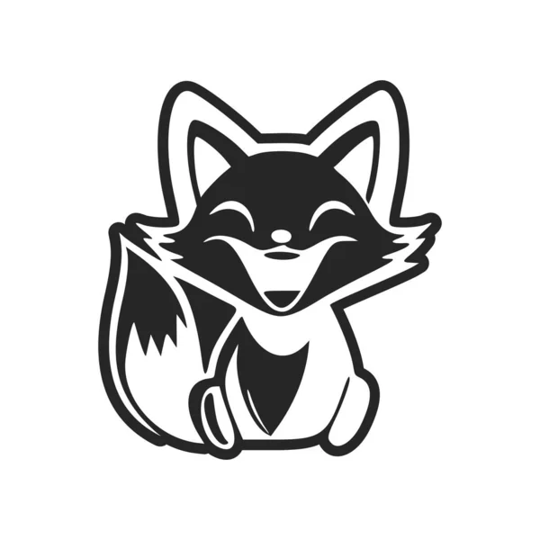 Чорно Білий Нескладний Логотип Солодким Веселим Поні — стоковий вектор