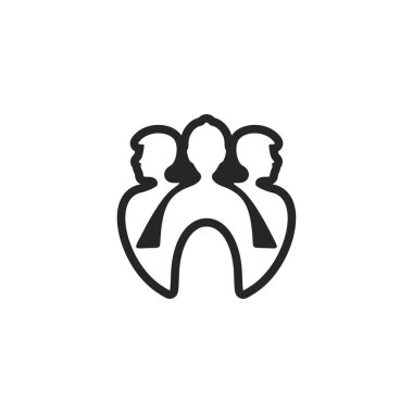 Beautiful black and white logo of people communication. Good for brands.