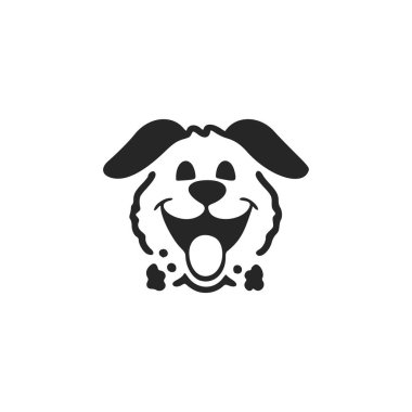Elegant black and white logo cute dog. Good for brands.